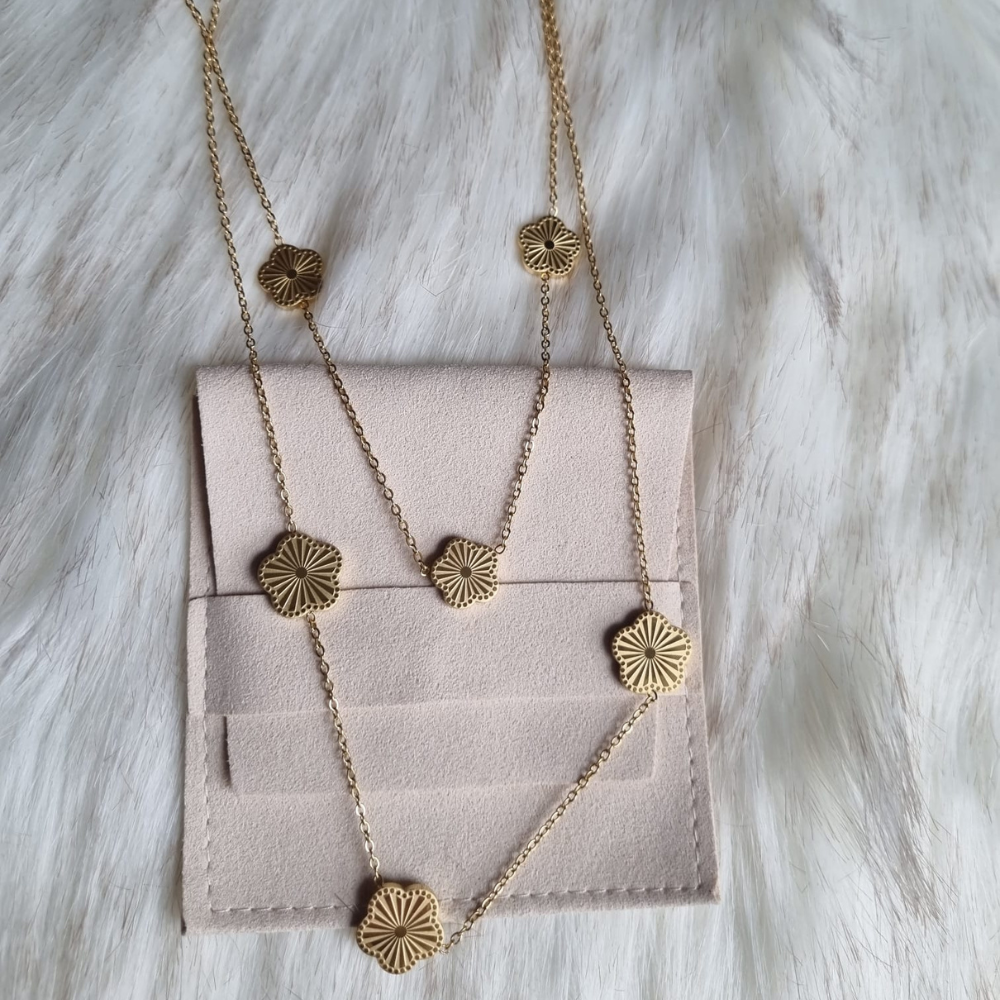 Daphné | Collier à double chaîne fleuri