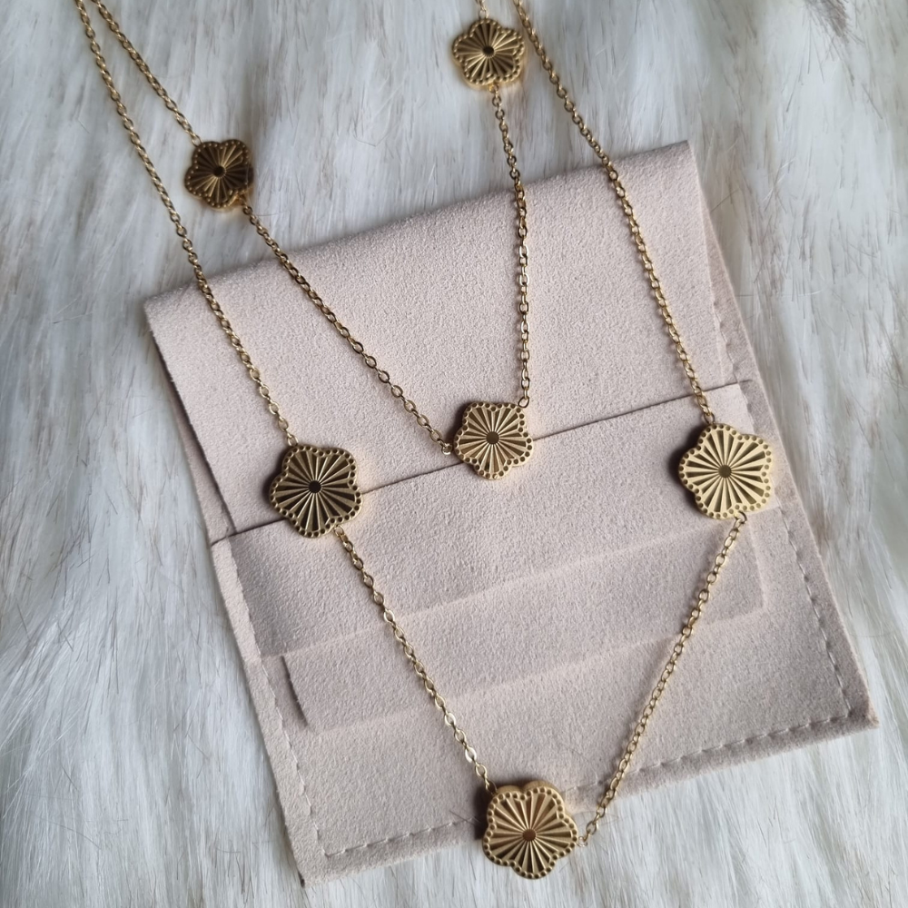 Daphné | Collier à double chaîne fleuri
