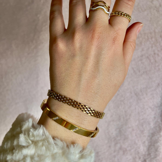 Irina | Bracelet jonc fin à strass