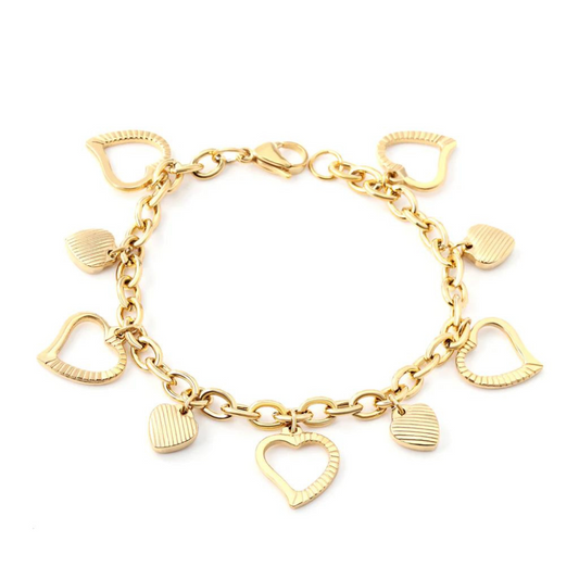Lily | Bracelet charmes cœurs